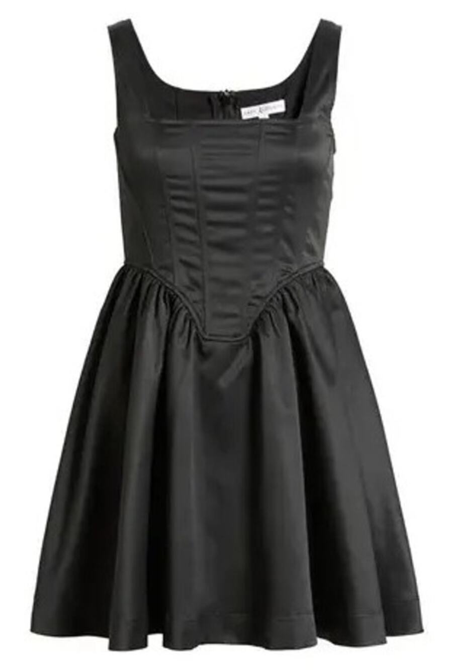 5018 NWOT Rare London Fit & Flare Square Neck Sleeveless Mini Dress Black Size 4